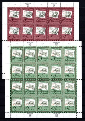 UNO Genf 20er Bögen MiNr. 319-320 postfrisch Hommage an die Philatelie