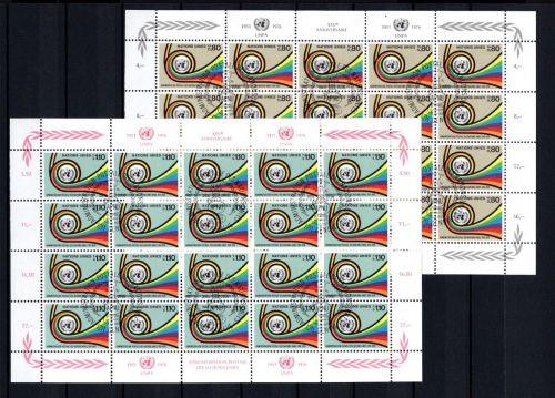 UNO Genf 20er Bögen MiNr. 60-61 ESst 25 Jahre Postverwaltung