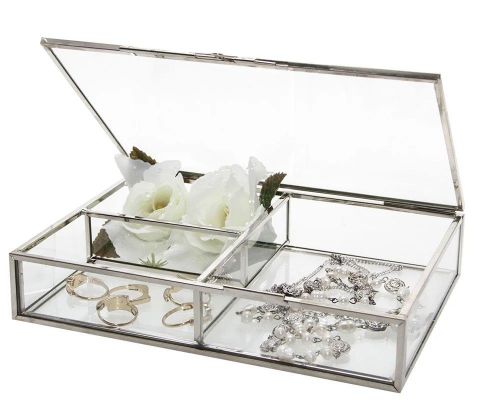 Safe Echtglas-Vitrine Silber-Messing Nr. 5701 Neu