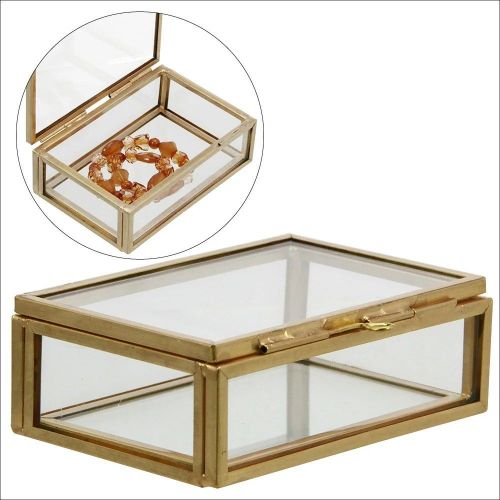 Safe Echtglas-Vitrine rechteckig Natur-Messing Nr. 5703 Neu