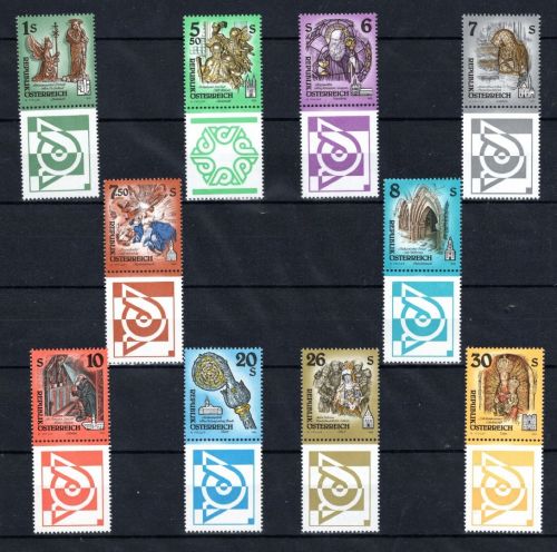 Österreich Lot Kunstwerke aus Stiften + Klöstern postfrisch mit Allongen