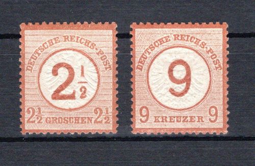 Deutsches Reich MiNr. 29-30 mit Falz großes Brustschild