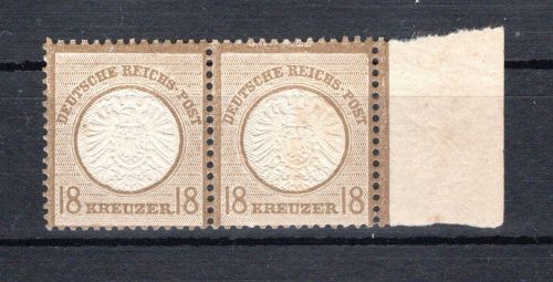 Deutsches Reich MiNr. 28 mit Falz waag. Paar, großes Brustschild