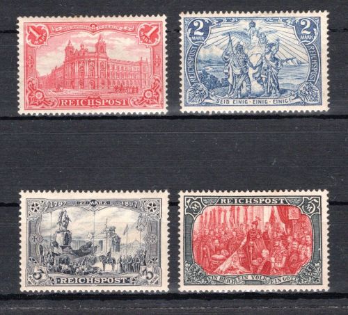 Deutsches Reich MiNr. 63-66 mit Falz 63-65 geprüft Jäschke