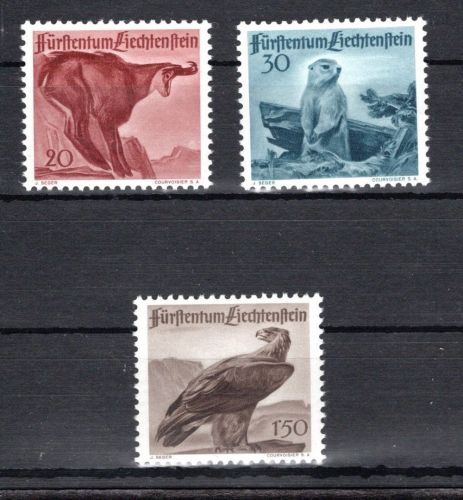 Liechtenstein MiNr. 253-255 postfrisch Jagd