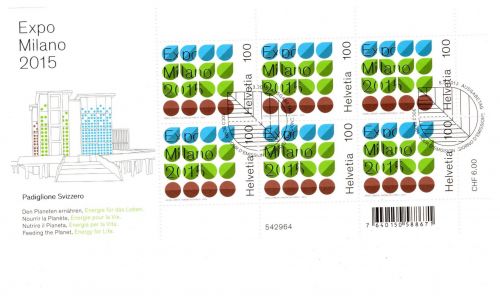 Schweiz Kleinbogen MiNr. 2388 Ersttagssonderstempel EXPO 2015