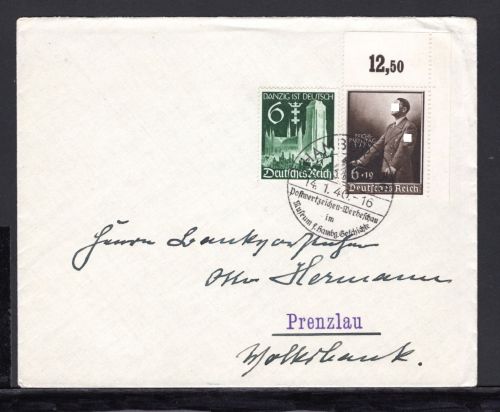 Deutsches Reich MiNr. 701 Eckrand + ZF Mischfrankatur