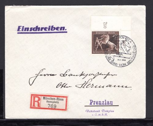 Deutsches Reich MiNr. 699 Eckrand oben r Einzelfrankatur R-Brief