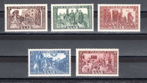 Saarland MiNr. 299-303 postfrisch Volkshilfe 1950