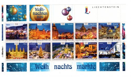 Liechtenstein Kollektionsbogen MiNr. Weihnachten 2016 gestempelt