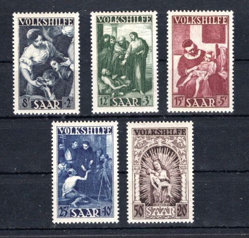 Saarland MiNr. 267-271 postfrisch Volkshilfe 1949