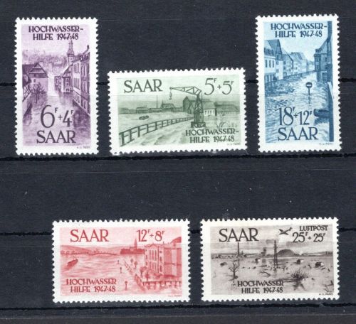Saarland MiNr. 255-259 postfrisch Hochwasserhilfe