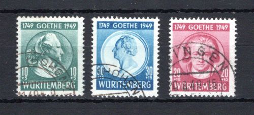 franz. Zone Württemberg MiNr. 44-46 gestempelt geprüft
