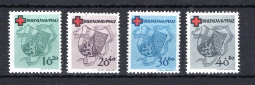 franz. Zone Rheinland-Pfalz MiNr. 42-45 A postfrisch geprüft Straub