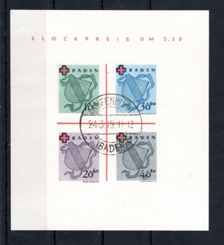 franz. Zone Baden MiNr. Block 2/II gestempelt geprüft Schlegel