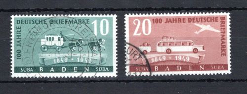 franz. Zone Baden MiNr. 54-55 gestempelt geprüft Schlegel
