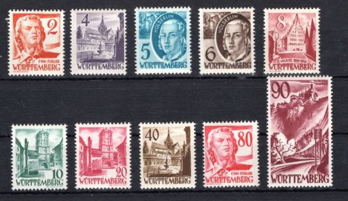 franz. Zone Württemberg MiNr. 28-37 postfrisch