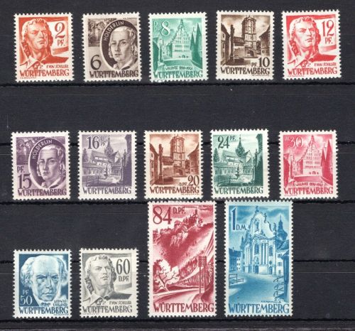 franz. Zone Württemberg MiNr. 14-27 postfrisch