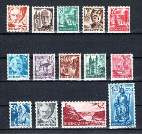 franz. Zone Rheinland-Pfalz MiNr. 16-29 postfrisch