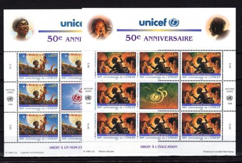 UNO Genf MiNr. 301-302 postfrisch 50 Jahre Kinderhilfswerk