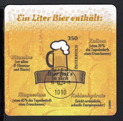 Österreich MiNr. Block 155 Ersttagsstempel Bierdeckel