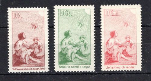 Schweiz MiNr. I-III mit Falz