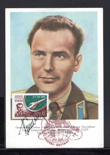 Sowjetunion Autogrammkarte Titow Original Unterschrift