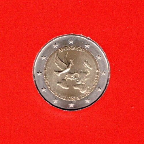 Monaco 2013 2 Euro ST 20 Jahre UN Mitgliedschaft im Klappfolder