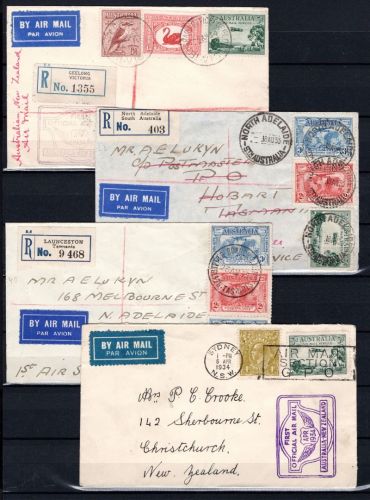 Australien 15 Flugpostbelege aus 1934-1938