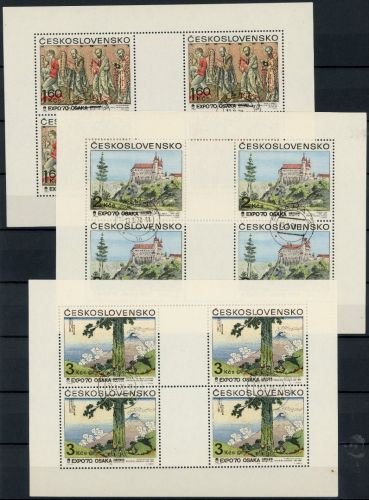 Tschechoslowakei Kleinbögen MiNr. 1931-1933 Ersttagsstempel Expo 70