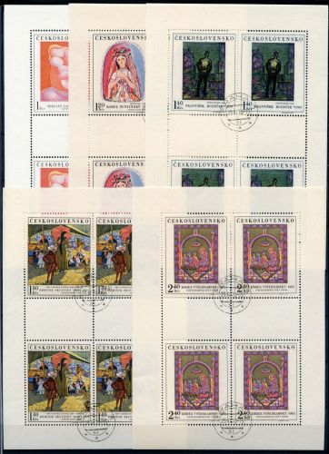 Tschechoslowakei Kleinbögen MiNr. 1965-1969 gestempelt Kunst