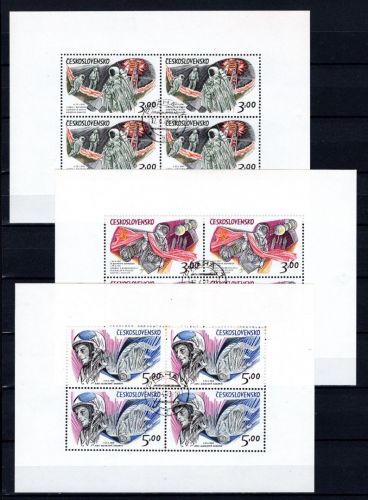 Tschechoslowakei Kleinbögen MiNr. 2135-2137 Ersttagsstempel Weltraum