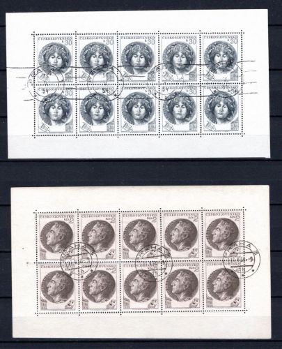 Tschechoslowakei Kleinbögen MiNr. 833 + 835 gestempelt