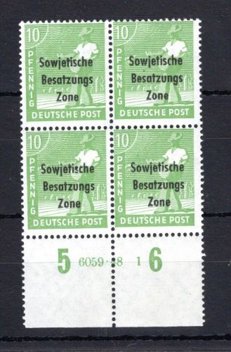 SBZ Allg. Ausgaben MiNr. 185 HAN postfrisch als 4er Block