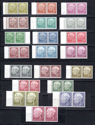 Bund MiNr. 177-196 postfrisch als waagerechte Paare Bogenrand