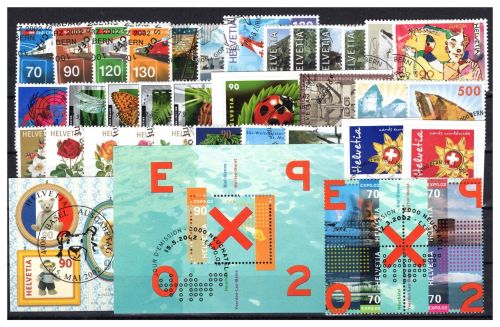 Schweiz Jahrgang 2002 MiNr. 1778-1819 komplett, Ersttagssonderstempel