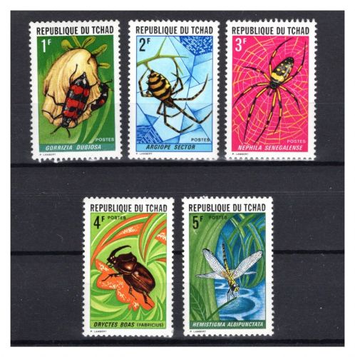 Tschad MiNr. 510-514 postfrisch Tiere: Insekten und Käfer