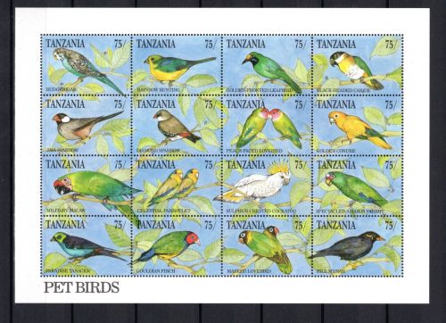 Tansania Kleinbogen MiNr. 942-957 postfrisch Tiere Vögel