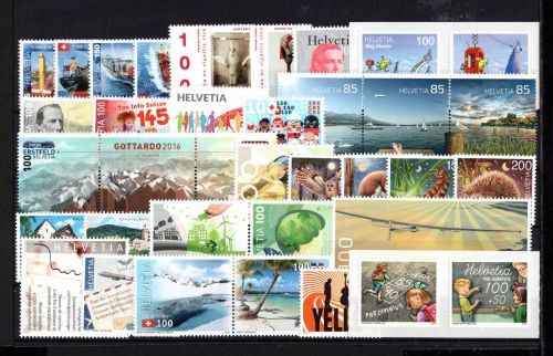 Schweiz Jahrgang 2016 gestempelt