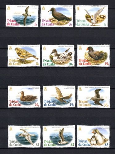 Tristan da Cunha MiNr. 855-866 Meersvögel, Satz postfrisch Tiere