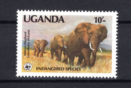Ugand WWF MiNr. A 601 Elefanten-Herde postfrisch Tiere