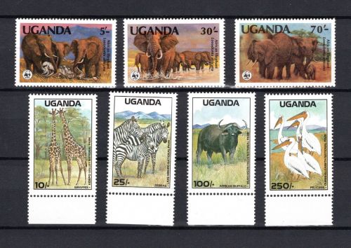 Uganda WWF MiNr. 617-620 Tiere Afrikas, Satz postfrisch Tiere