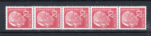 Bund MiNr. 185 y R postfrisch Nr. 0210 unten, 5er Streifen