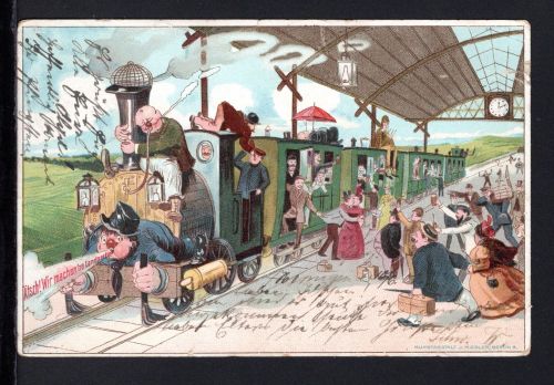 Spasskarte "Landpartie" 1902 Bahnpoststempel, Berlin > Hettstedt