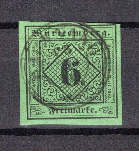 Altdeutschland Württemberg MiNr. 3 b III gestempelt geprüft Irtenkauf