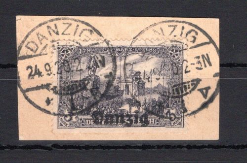 Danzig MiNr. 13 b Briefstück Fotoattest Gruber
