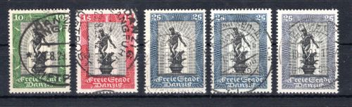 Danzig MiNr. 217-219 abc gestempelt 219 Fotobefund Gruber, Farben geprüft