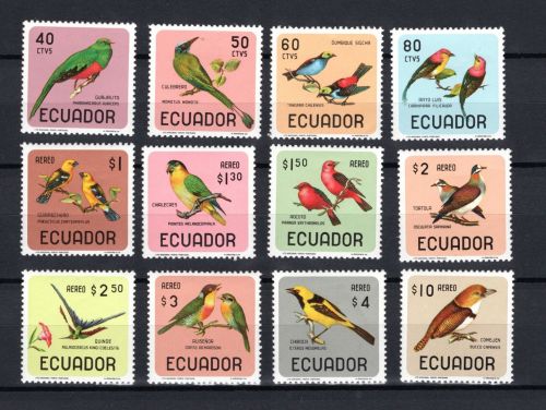 Ecuador MiNr. 1230-1241 Heimische Vögel 1966, Satz postfrisch Tiere