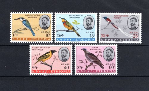 Äthiopien MiNr. 524-528 Heimische Vögel, Satz postfrisch Tiere