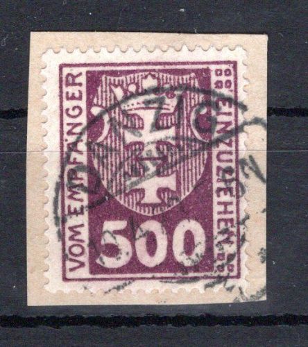 Danzig Porto MiNr. P 19 X Briefstück Kurzbefund Soecknick